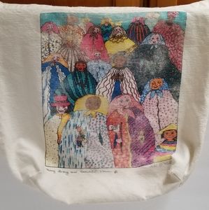 Vintage Kiki Suarez 1990 Canvas Tote Bag Many Strong and Beautiful Women *READ*